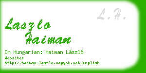 laszlo haiman business card