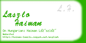 laszlo haiman business card
